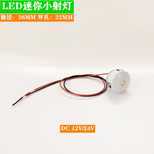 LED迷你小射燈低壓直流DC12V/24V1w開孔22mm嵌入式酒櫃櫥櫃牛眼燈