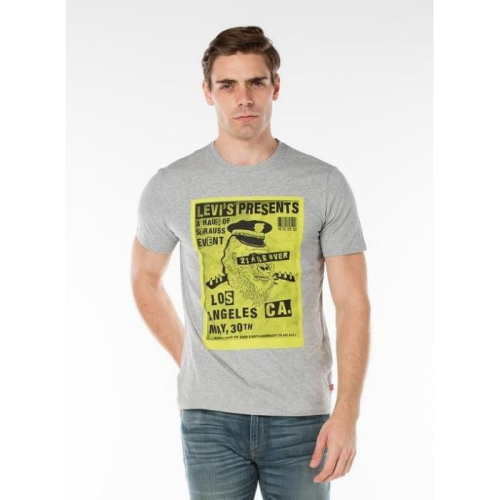 【美國Levi s專賣】Levis Script Tee 男款短袖 LA龐克猩猩螢光圖案 T恤 灰色M號現貨 短袖T恤