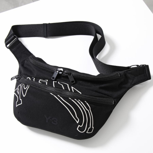 Y-3！Y3！藝術版?全球限量~高階魅黑色極限繡紋精品發財包、認證技術包、技術實力增添?腰包、側背包、斜背包、肩背包