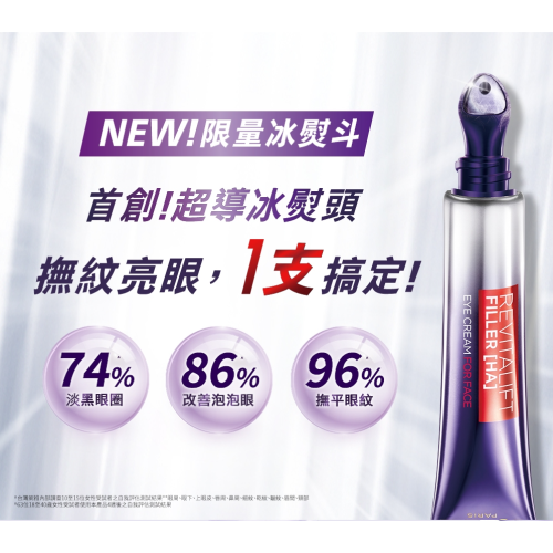 【?搜狗 百貨?】LOREAL Paris 巴黎萊雅 玻尿酸眼霜級撫紋精華霜-按摩頭版