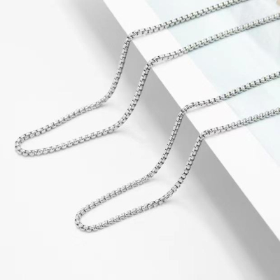 韓版銀飾 玉米項鏈 嘻哈項鍊 2mm 男女適用 首飾配件飾品 316L鈦鋼男鏈條 男項鏈 鈦鋼項鍊