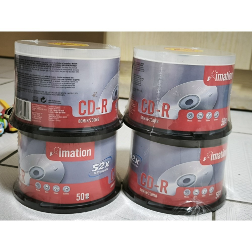 全新久放-一桶 Imation 52X CD-R 空白光碟片 700 MB 80 分鐘 每桶50片