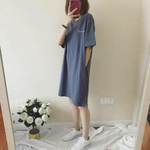 【A1009】 韓版連身裙 韓系少女洋裝 口袋洋裝 一件式洋裝 寬鬆連身裙 懶人穿搭 T恤裙
