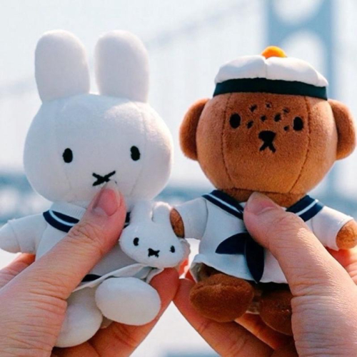 花點甜-現貨 正版Miffy米飛 韓國釜山限定「水手米飛小熊」絨毛鑰匙圈/包包掛飾/ 娃娃收藏/生日禮物