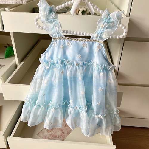 [CCbaby]韓版女童花瓣刺繡夏日洋裝