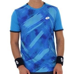 金英鞋坊2館 義大利第一品牌LOTTO 男原廠進口專業網球T-SHIRT（吸排）2154507-藍 超低特價290元