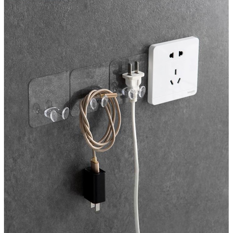 YLC。A067透明插頭壁掛支架 透明插頭掛勾 無痕掛勾 充電支架 充電掛勾 插頭掛勾 透明掛鉤 支架