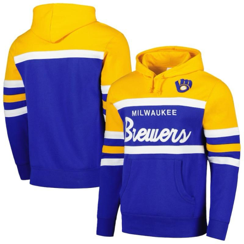 【J4】M&N密爾瓦基釀酒人Milwaukee Brewers Vintage Hoodie復古帽T SZ L