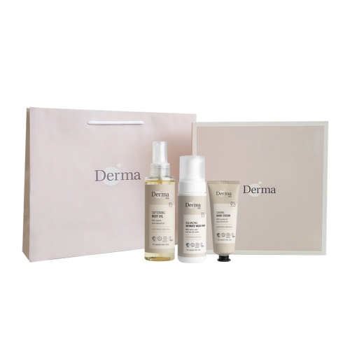 【Derma】大地Eco 植萃呵護禮盒(護手霜75ml+私密慕斯150ml+護膚油150ml)/滋潤/乾燥/保濕/溫和