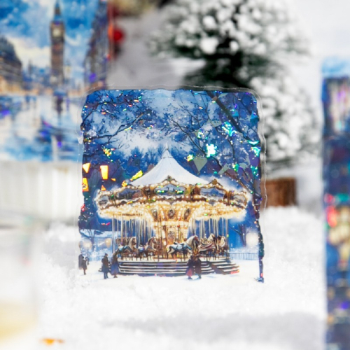 BONBONBONNIE?言己 雪落下的聲音系列 冬季 雪景素材貼紙