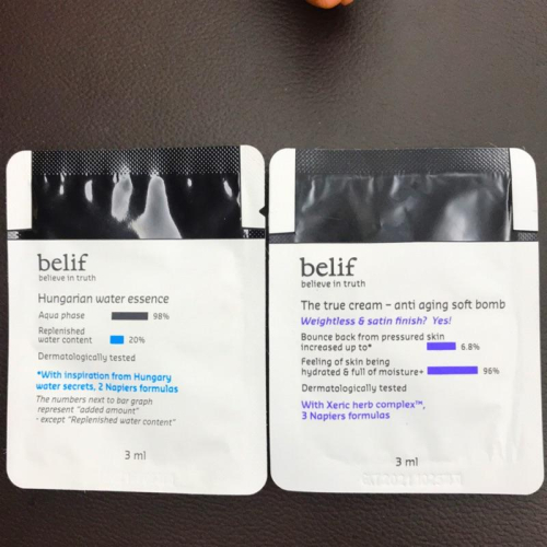 belif 蠟菊活膚記憶炸彈霜 含生草保濕前導精華 3ml試用包 小樣