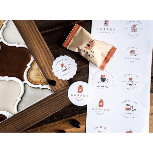 【麥歡樂】貼紙 可愛手繪 咖啡貼紙 coffee 貼紙 糖果罐貼紙 咖啡禮盒 封口貼紙 【烘焙材料】