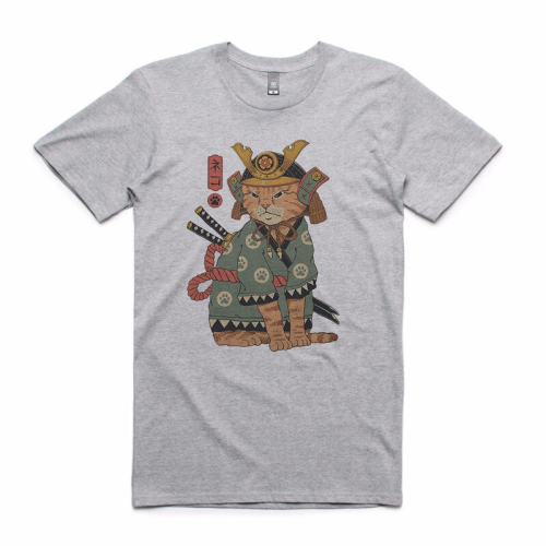 Cat Samurai 短袖T恤 2色 日本 將軍 武士 貓 劍客 Japanese