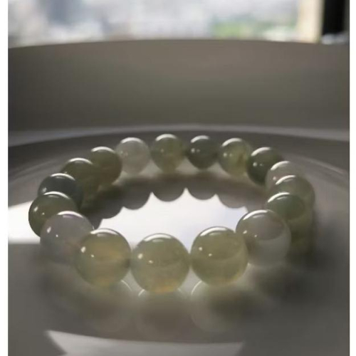 天然緬甸A貨翡翠 蜜糖黃 糯冰手珠 卡12 種老起膠 附證書