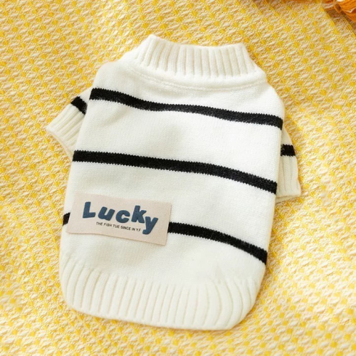 ♡【H13 預購 】LUCKY幸運滿滿黑紅條紋針織衫