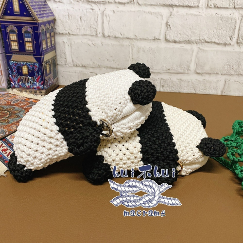 熊貓包手工編繩macrame