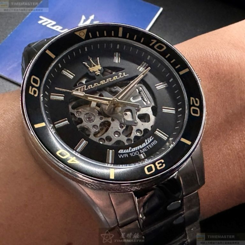 MASERATI手錶,編號R8823140008,46mm銀錶殼,銀色錶帶款