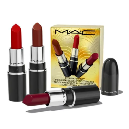 MAC 百貨正貨全新 平價明星化妝商品 金緻聖誕 3色迷你唇膏組 女王女神節禮物送禮