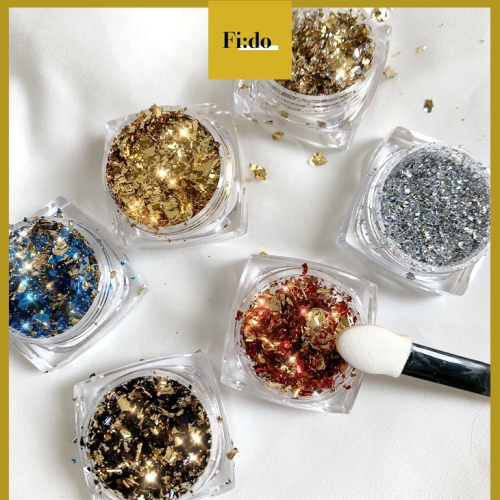 Fido｜美甲素材 雙色碎金箔 閃亮混色金箔 銀箔 百搭素材【現貨】